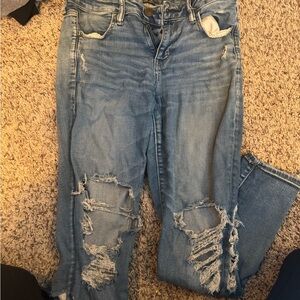 American Eagle Outfitters Light Blue Distressed Boyfriend Jeans